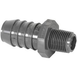PVC Insert Adapter - 1/2" MPT x 1" Barb (1436-075) | IrrigationKing