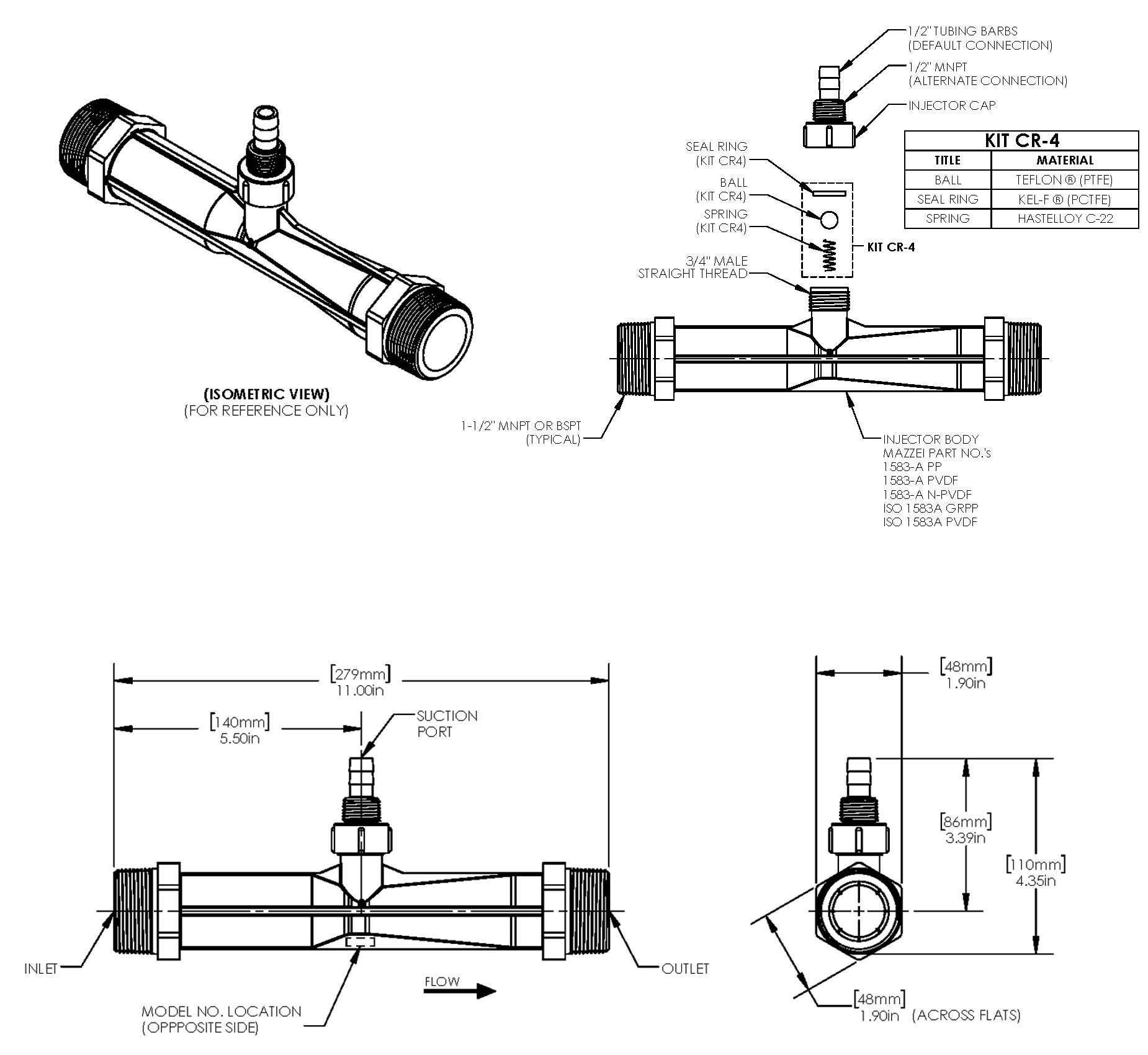 Mazzei Injector Drawing